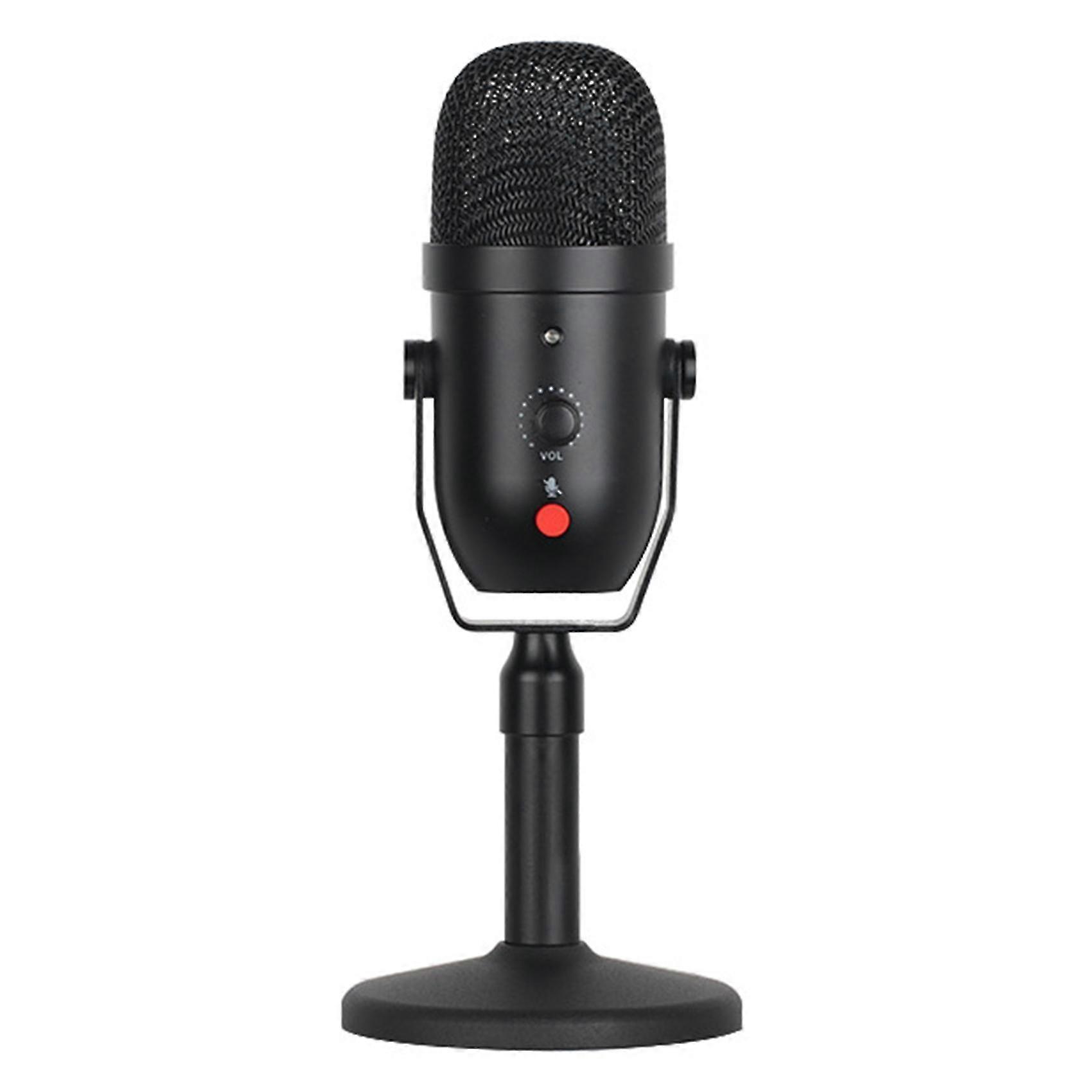 USB Microphone Condenser Microphone One Key Mute Desktop Mic for PC Laptop Gaming