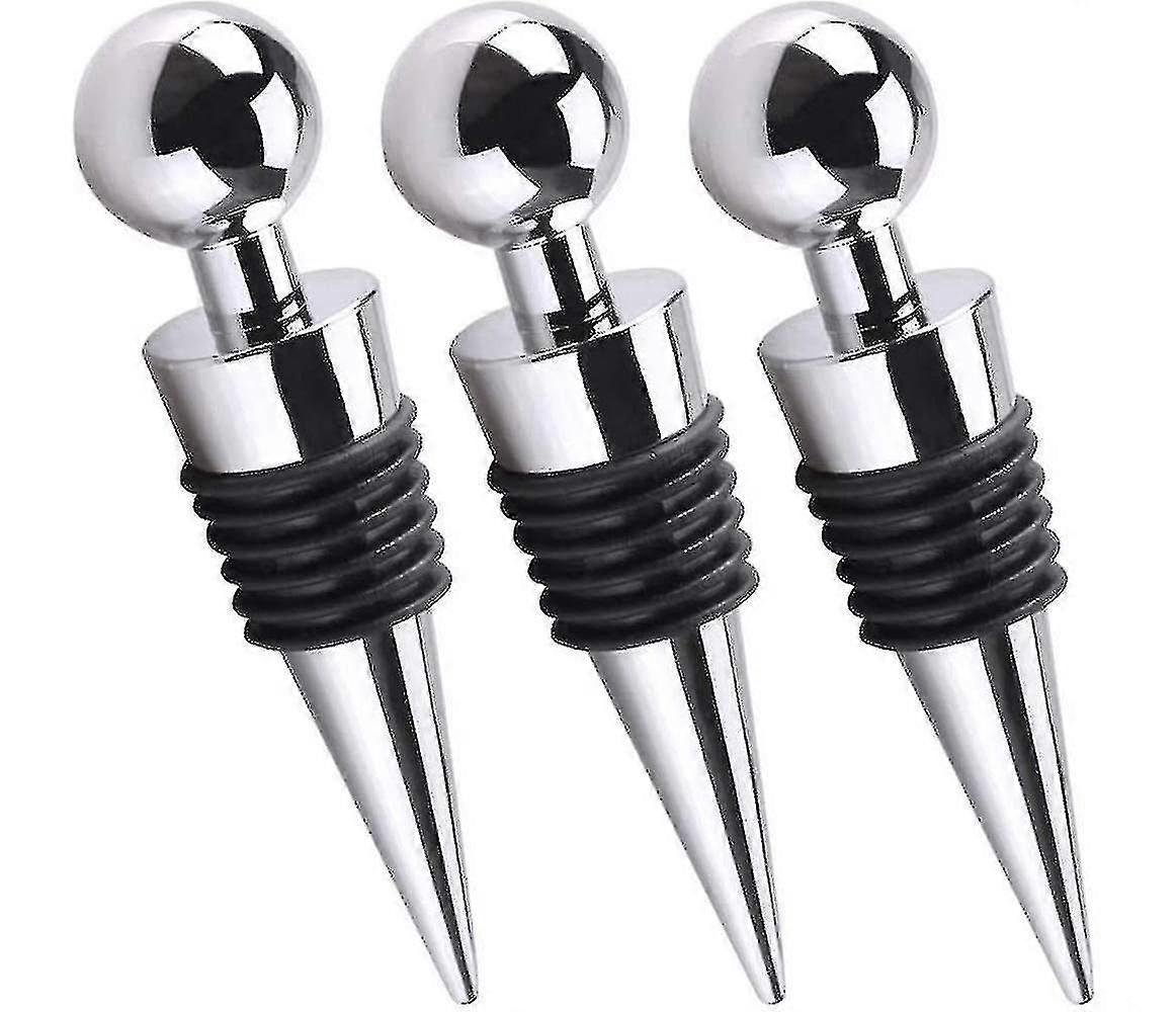 Wine Stopper,3 Pcs Bottle Stoppers, Reusable Bottle Stopper For Red Wine Champagne Beer Saver Sealer--