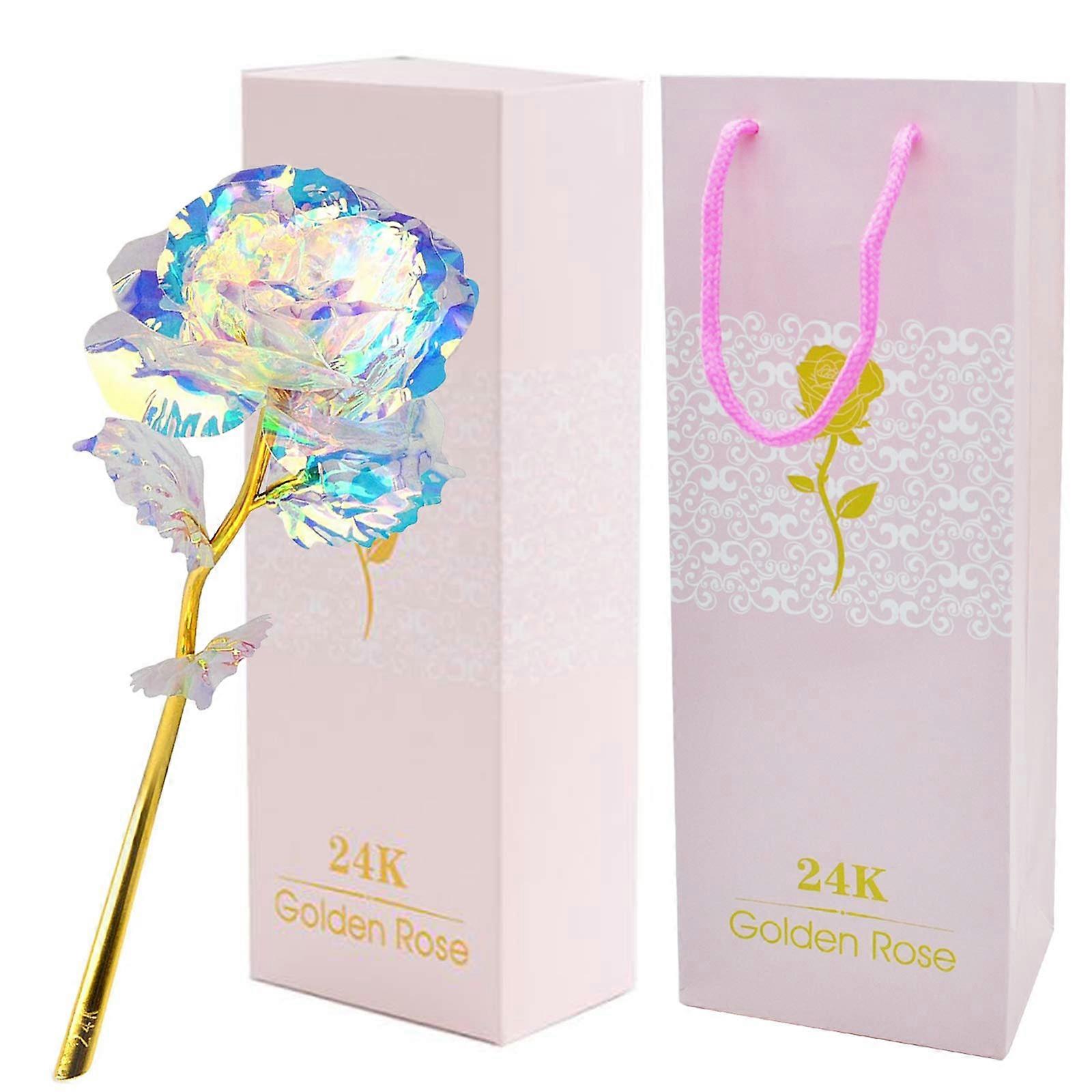 Δώρα για την Ημέρα του Αγίου Βαλεντίνου Τεχνητό τριαντάφυλλο πολύχρωμο λουλούδι τριαντάφυλλο με δώρο κουτί Rose δώρα για τη φίλη της Γυναίκες Μαμά Μητέρα