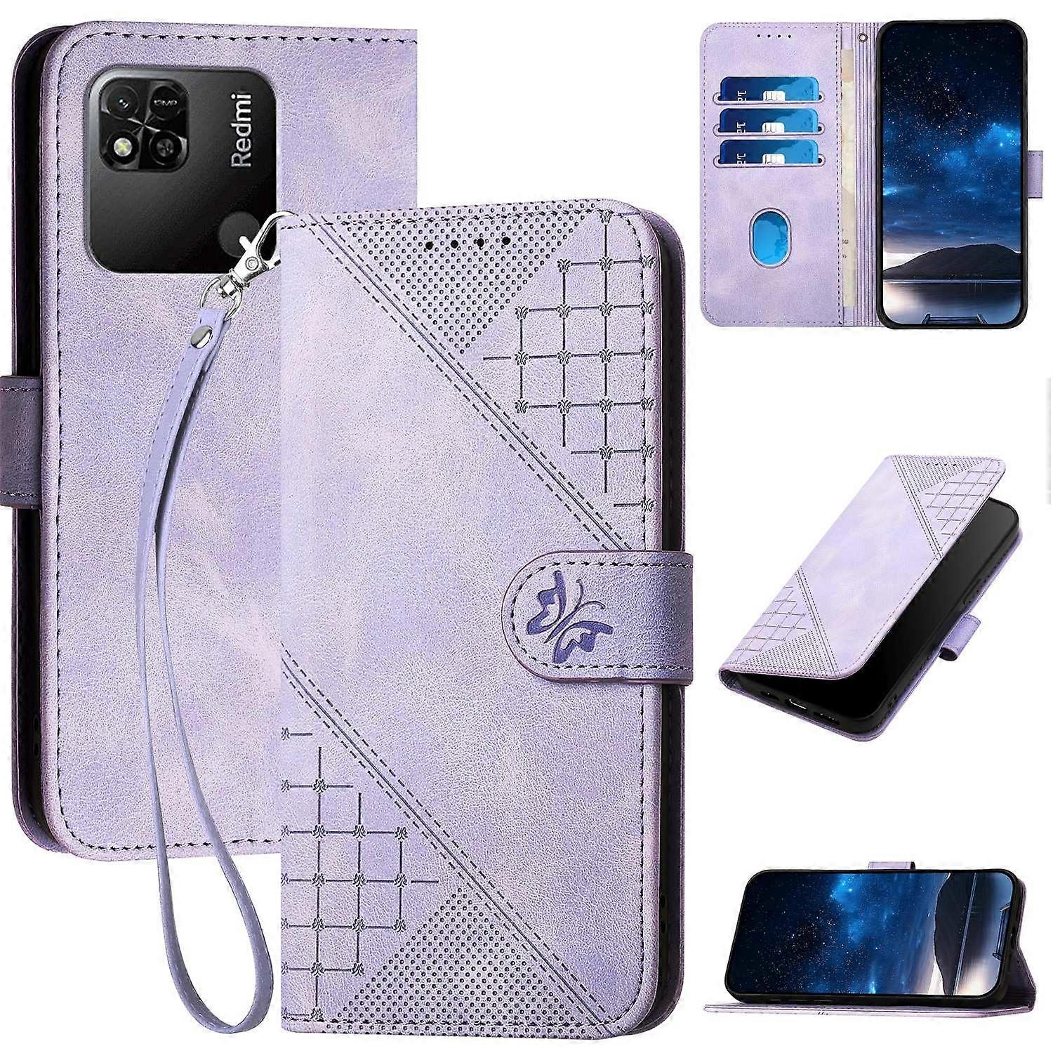 YX0080 Butterfly PU Case For Redmi 10A