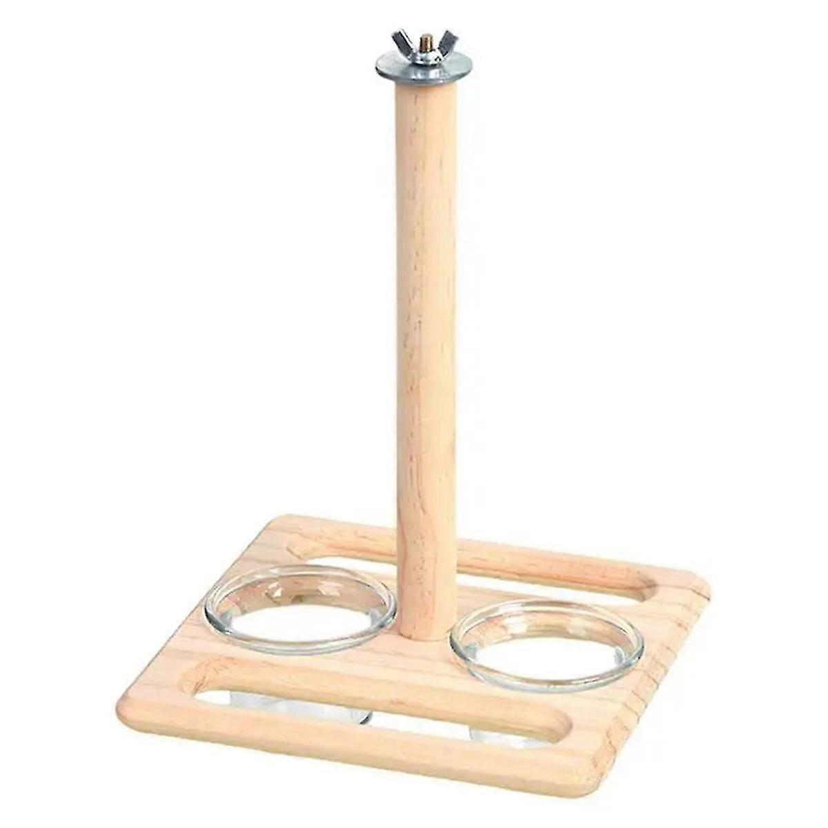 Træfuglefoderkopper til burhængende papegøjefoder, foderskål til vand med siddepind til nymfeparakiter, nem at installere fugl