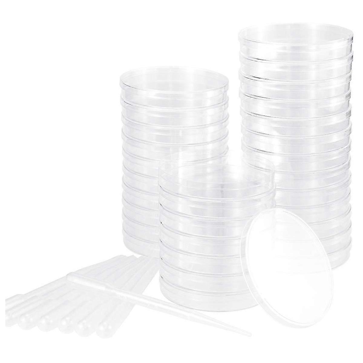 Dish Set with Lids, Dish Set with 100 Plastic Transfer Pipettes (3Ml) Kit for School Science Fair