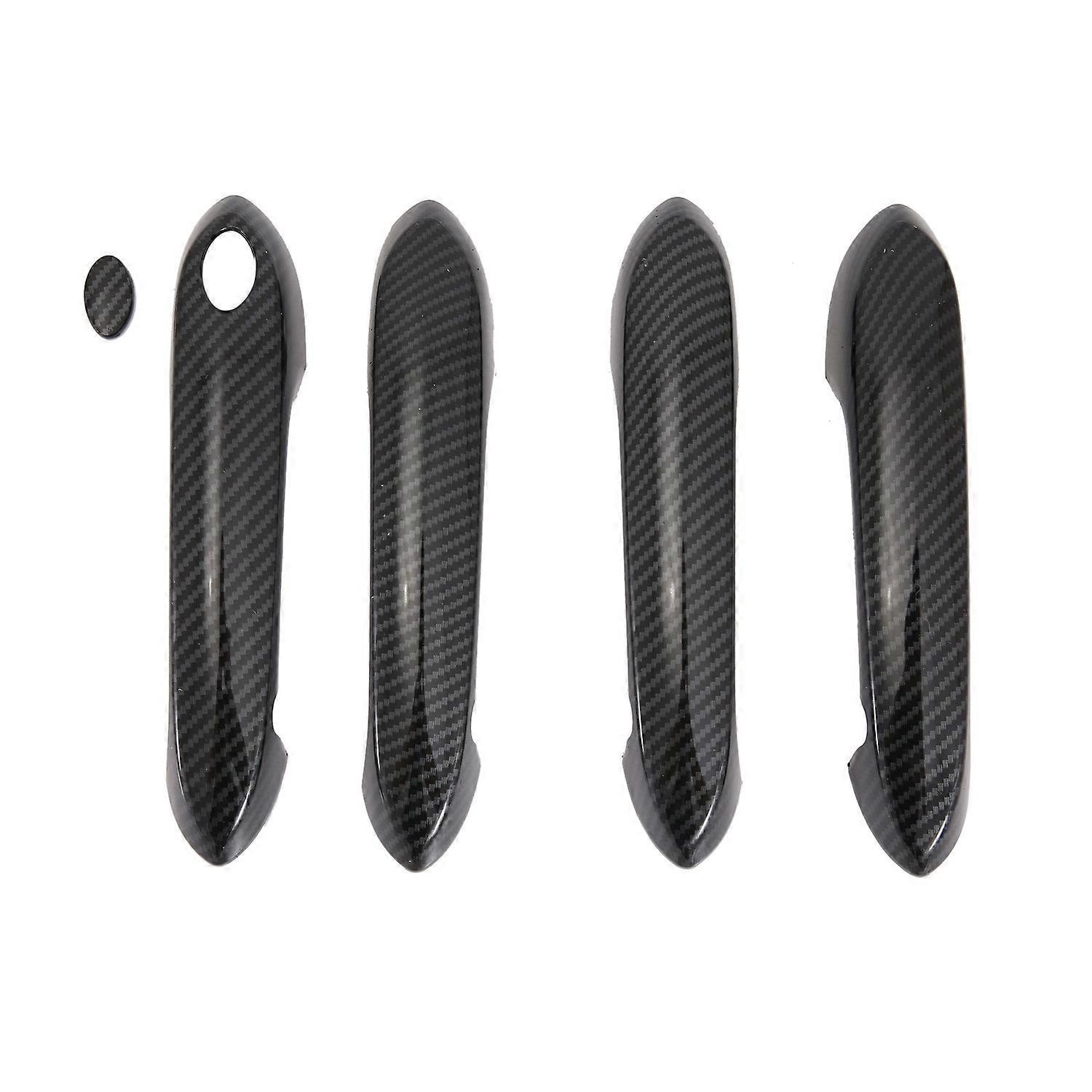 5Pcs Carbon Fiber ABS External Door Handle Cover Trim for 3 Series G20 G21 G28 2019 2020