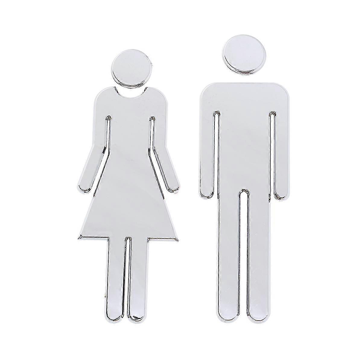 20cm metalli WC Print WC-symboli Kylpyhuone Vessa Miesten ja naisten WC-kyltti seinäoven toimiston kotiin
