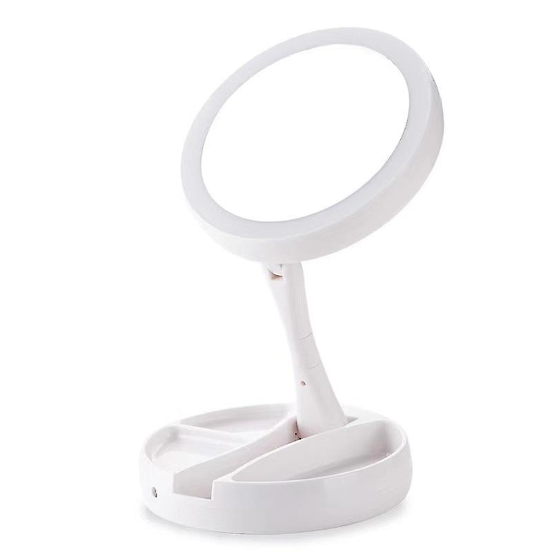 Doublesided LED vanity mirror with light desktop folding vanity mirror desktop student mirror portable
