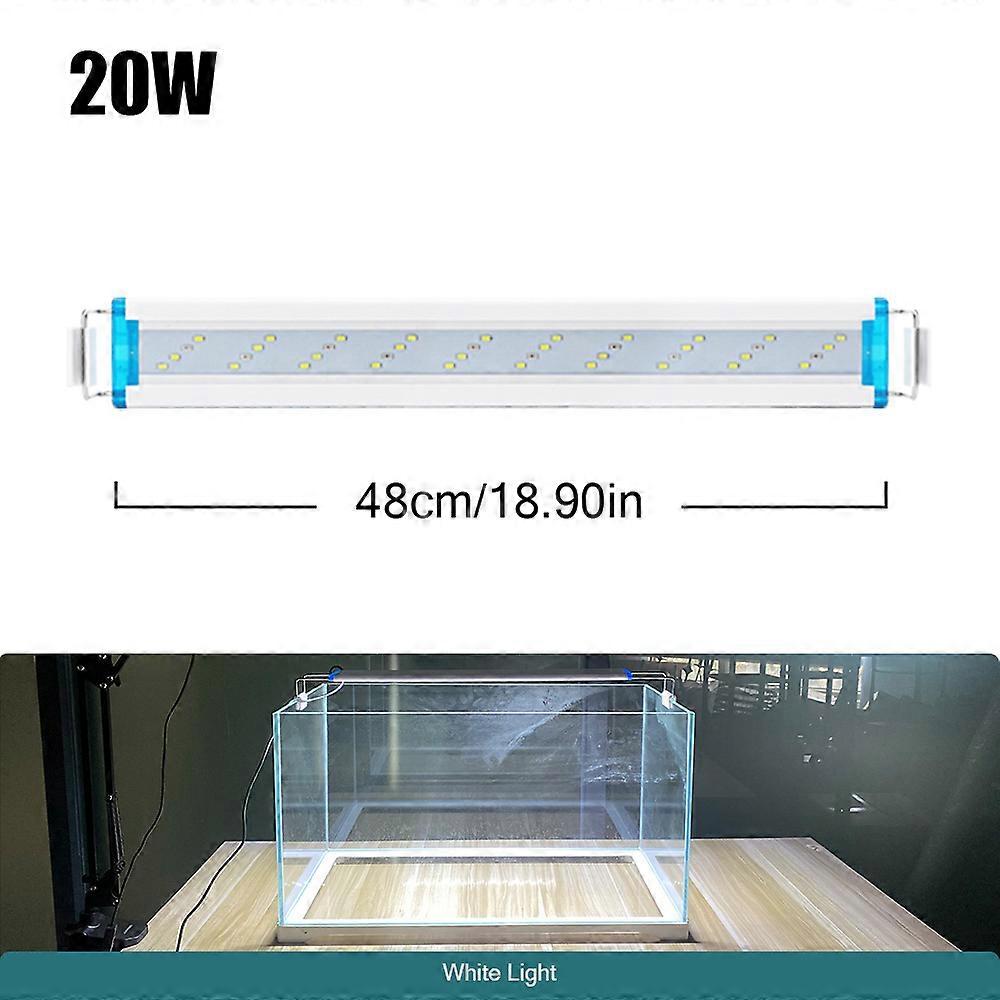 נוריות LED דקות במיוחד תאורת אקווריום צמח מימי קליפ עמיד למים ניתן להרחבה על מנורה למיכל דגים 90-260v 18-75 ס"מ