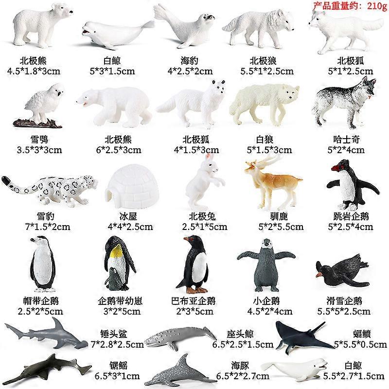 32pcs/set 4-10cm Sea Life Animals Dolphins shark Model Action Figures Ocean Marine Aquarium Mini Education Toy Kids gifts