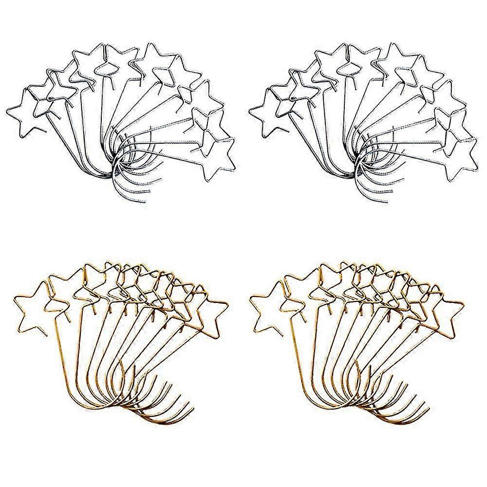 80pcs ווים קישוט בצורת כוכב לתלייה קישוטי עץ חג המולד קולבים יצירת וו גרב גרב כדורי חג מסיבת תפאורה אספקה