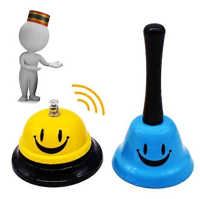 Hand Bell, Table Bell Reception Bell Hand Bell Small Metal Table Bell Call Bell Counter Desk Bell for Restaurant Kitchen Hotel Bars Service Pet (Yello