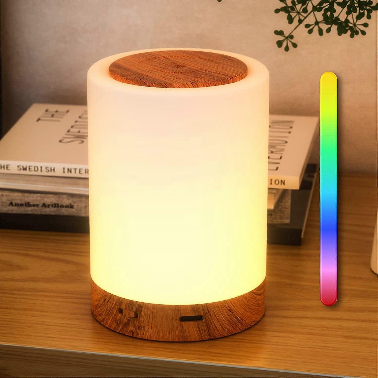 Touch Bedside Lamp LED Night Light Wireless Night Lamp with 11 Gradient Colors 4 Dimmable Light, Timer Function, Rechargeable Portable for Bedroom and
