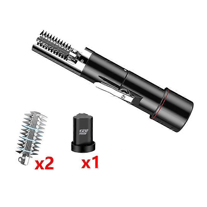 Electric Fish Scale Scraper Black Single Battery + Cutter Head