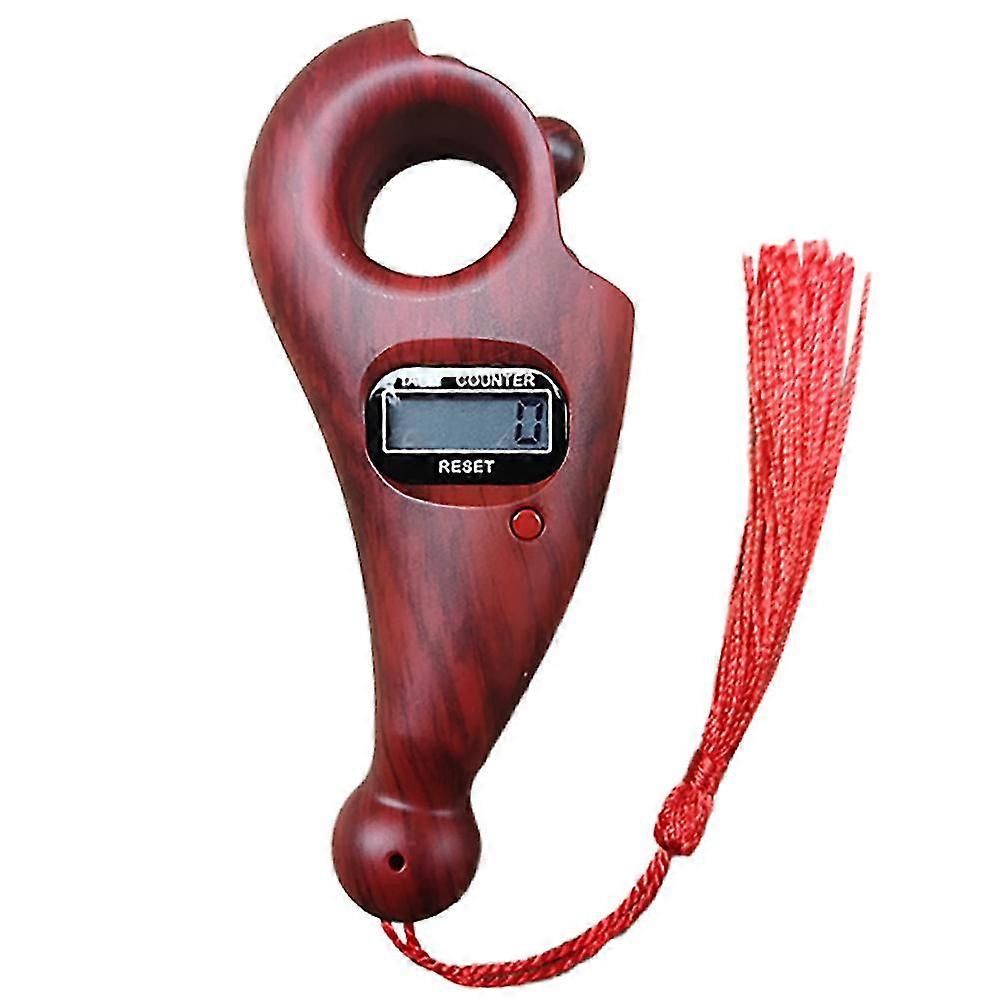 Digital Finger Counter With Buddha Beads Electronic Display Finger Counter Hand Counting Counter (brown)
