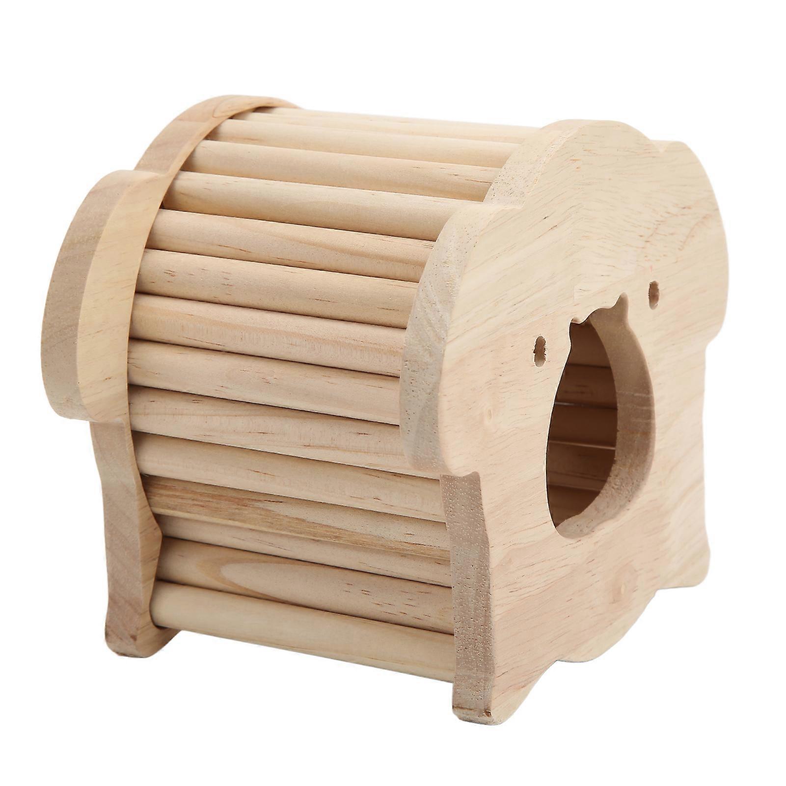 Hamster Wooden House Oak Pine with Pig Head Shape and Climbing Ladder