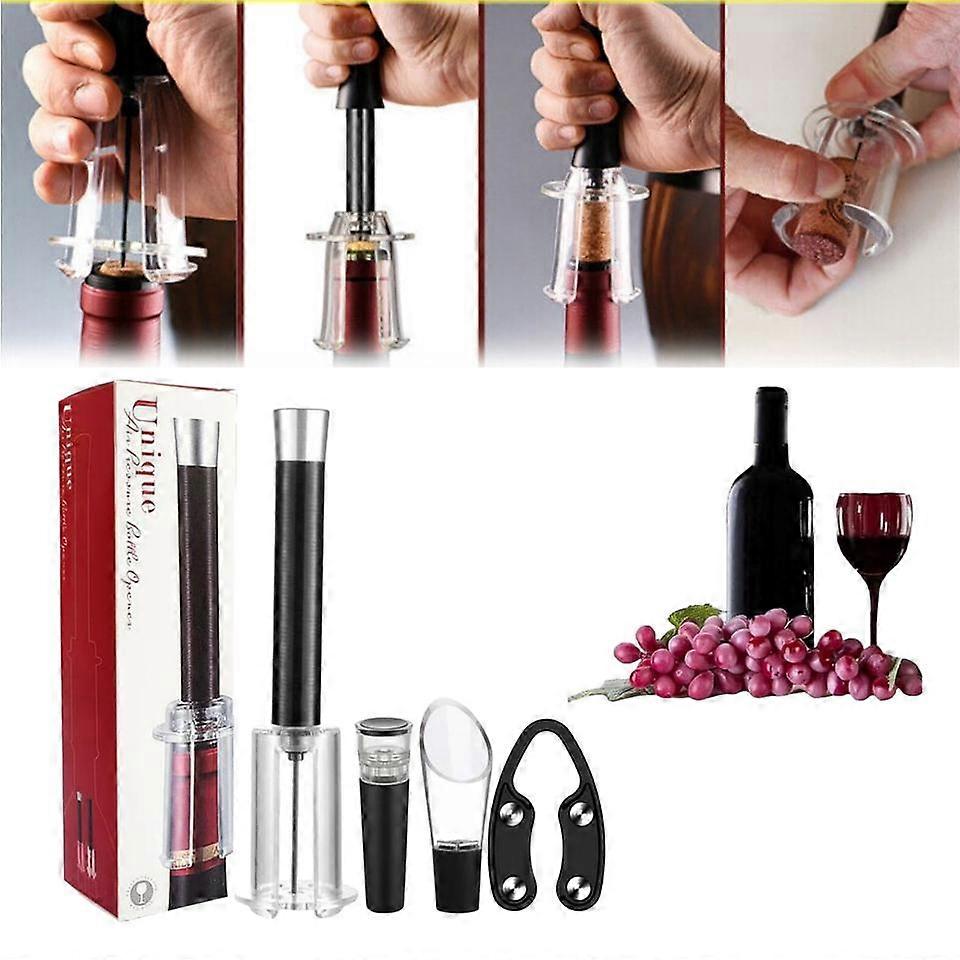 Wino On The Go ワインオープニングセット、空気圧ポンプボトルオープナー、バキュームストッパー