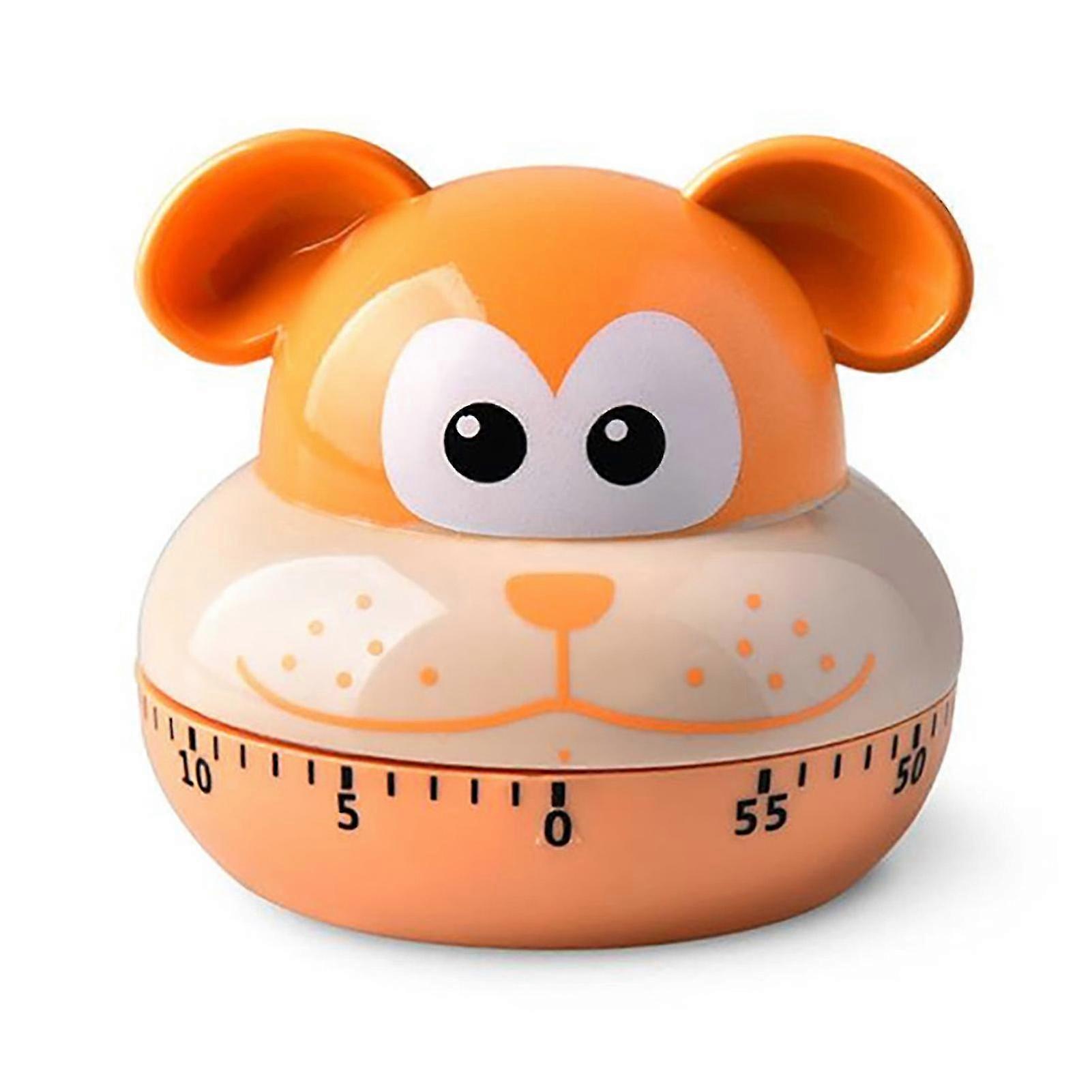 Cartoon Animal Shape Mechanical Kitchen Timer - Accurate 60 Minutes Manual Timer for Students and Cooking - Puppy Design