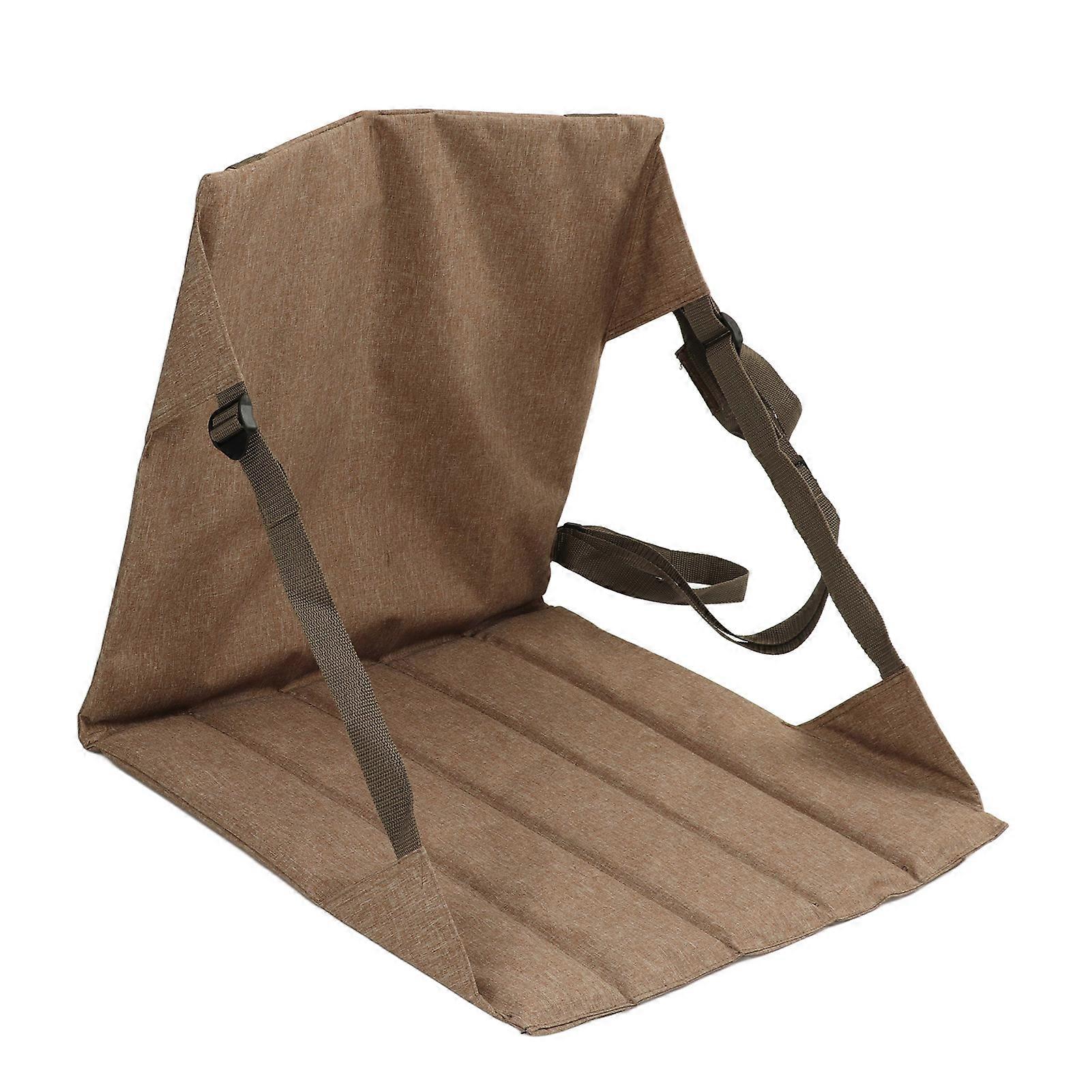ポータブルスタジアムシート600Dオックスフォード布折りたたみスタジアムクッションカーキ背もたれキャンプ用