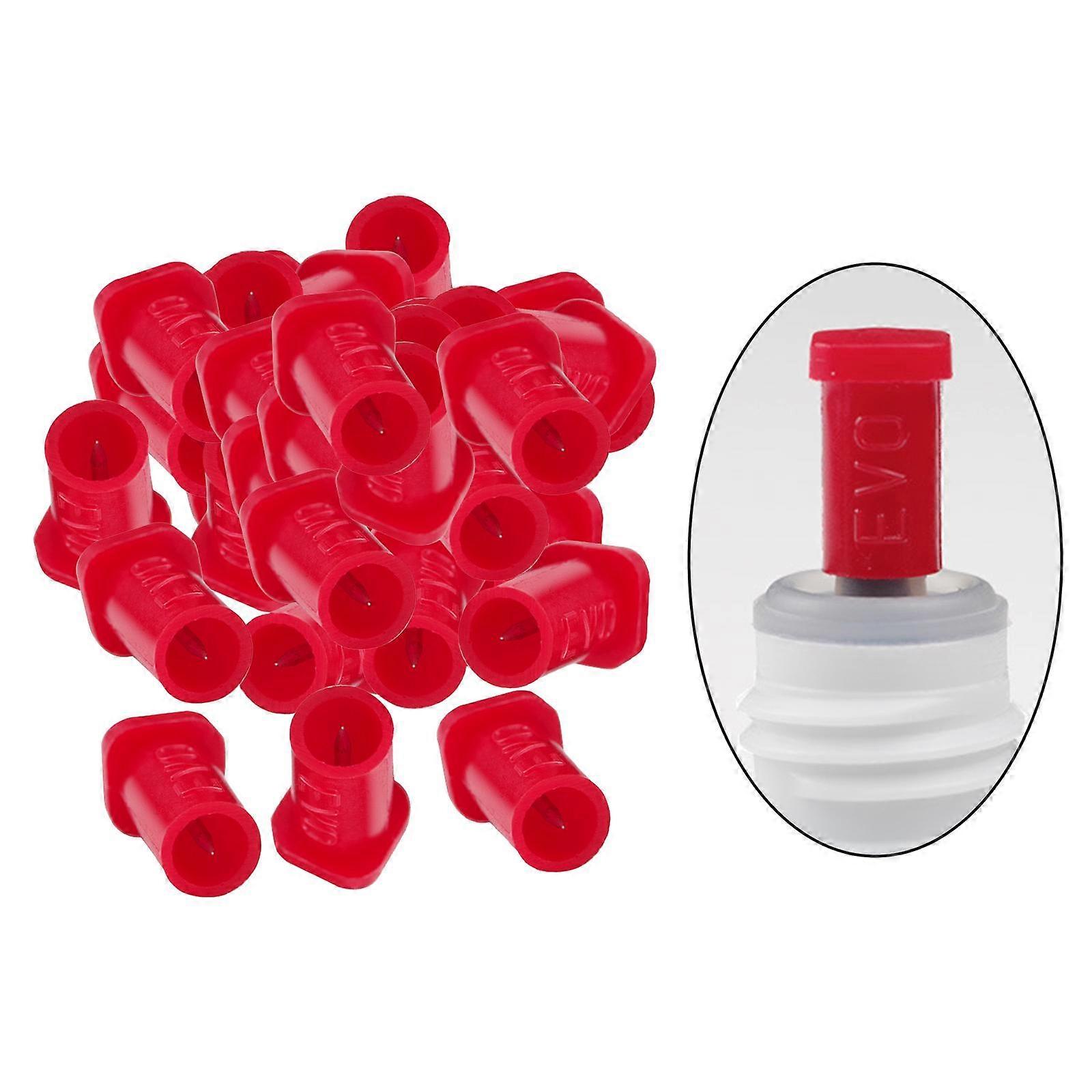 50 Pieces Eyelash Glue Bottle Blocking Needle Stopper Plug Replacement Red