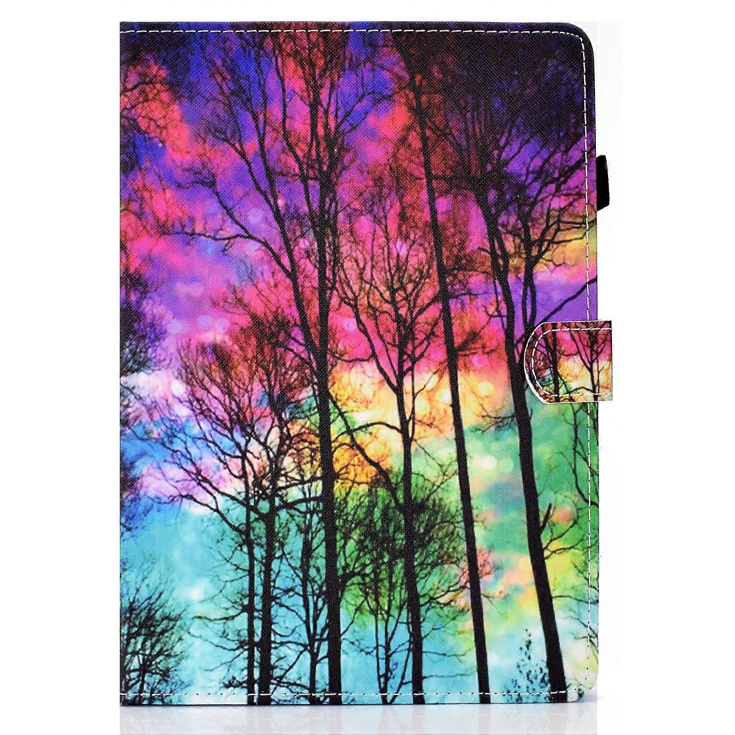 Tablet Case For Lenovo Tab P11 Pro Gen 2 Sewing Thread Horizontal Painted Tablet Leather Case(Forest)