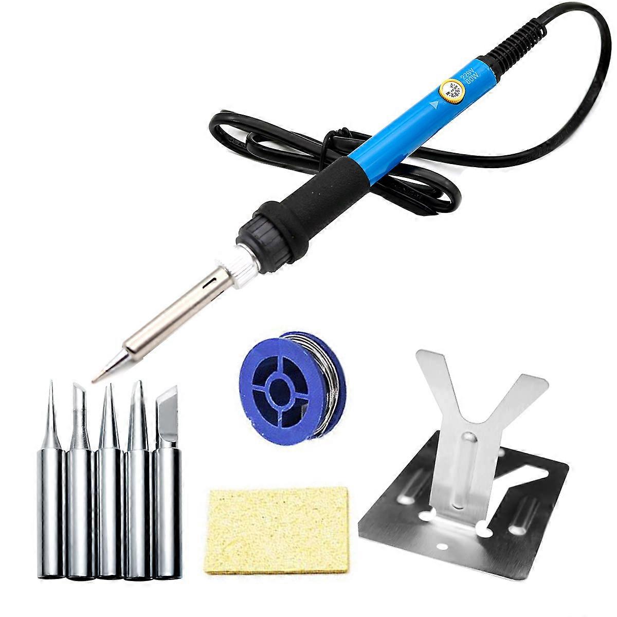 good Soldering Iron Kit, 60W Precision Tin Soldering Iron with Adjustable Temperature 200~480, ON/OFF Switch, 5 Soldering Iron Tips, Tin Solder for We