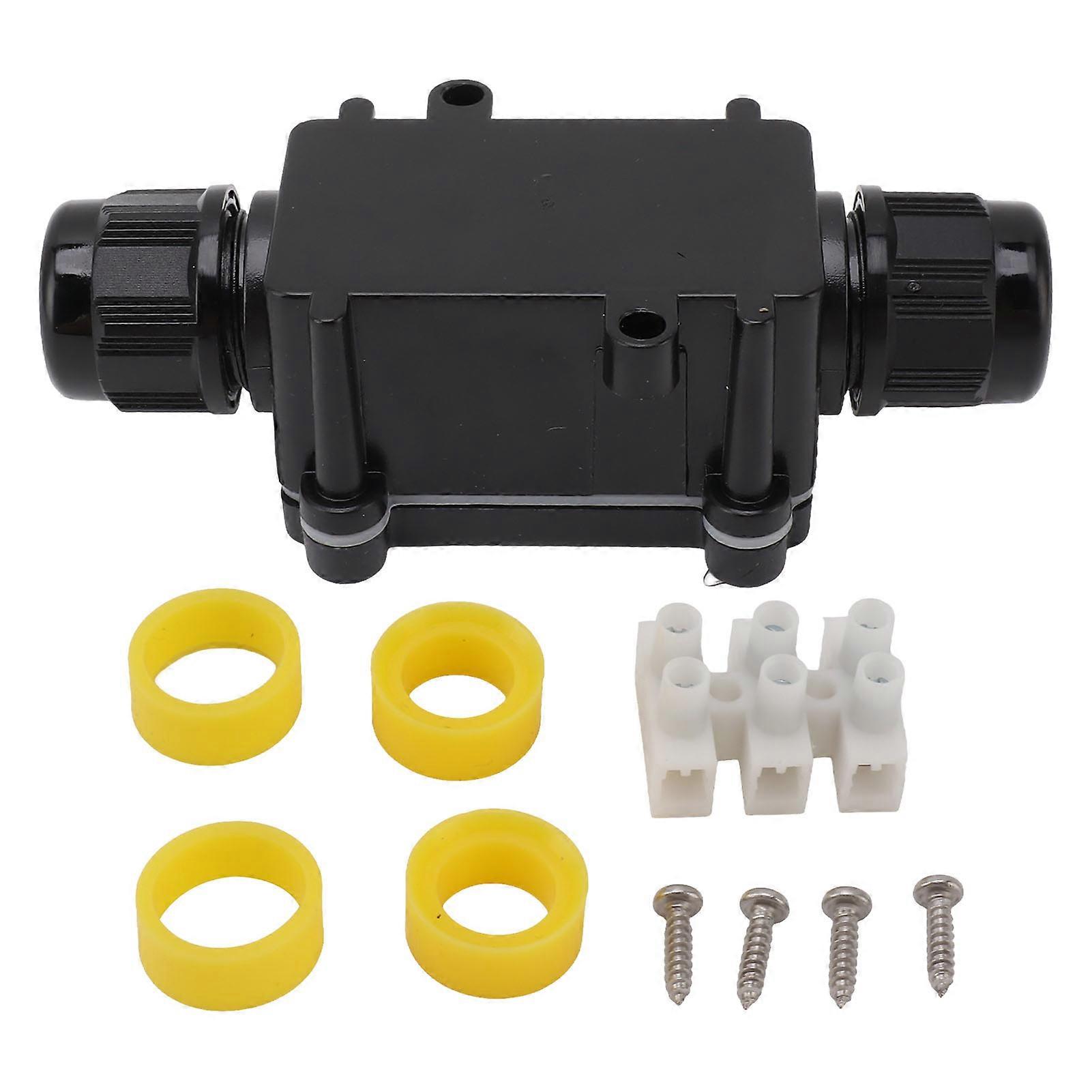 FSH711 Junction Box Mini Black Electrical Box 2 Way IP68 Waterproof PC Shell Easy Installation Project Box