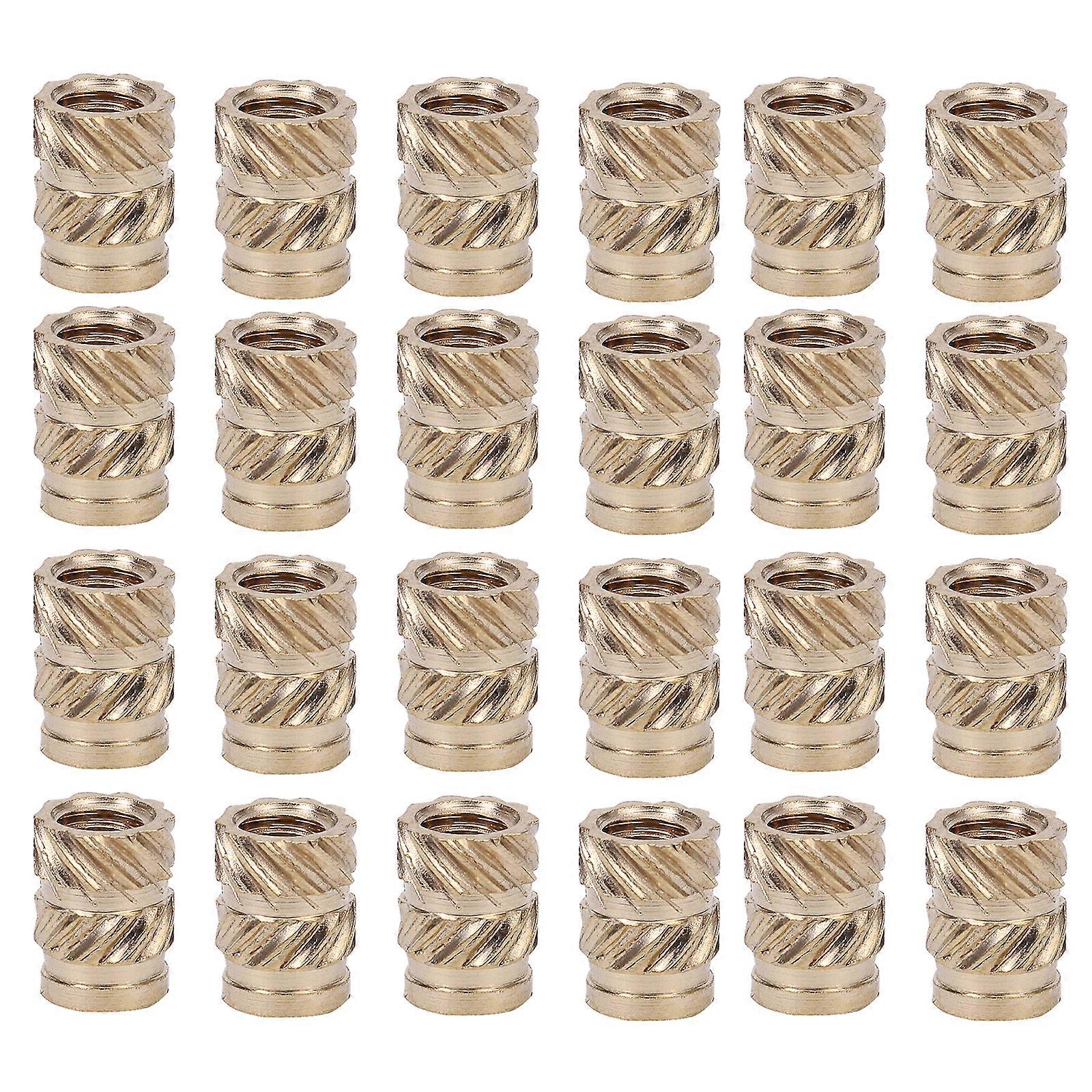 100 Pcs Fileté Insert Encastrer Écrous Assortiment Moleté Insert Écrous Pouce Écrou Vis En Laiton Moleté Écrou Chaleur Set Inserts