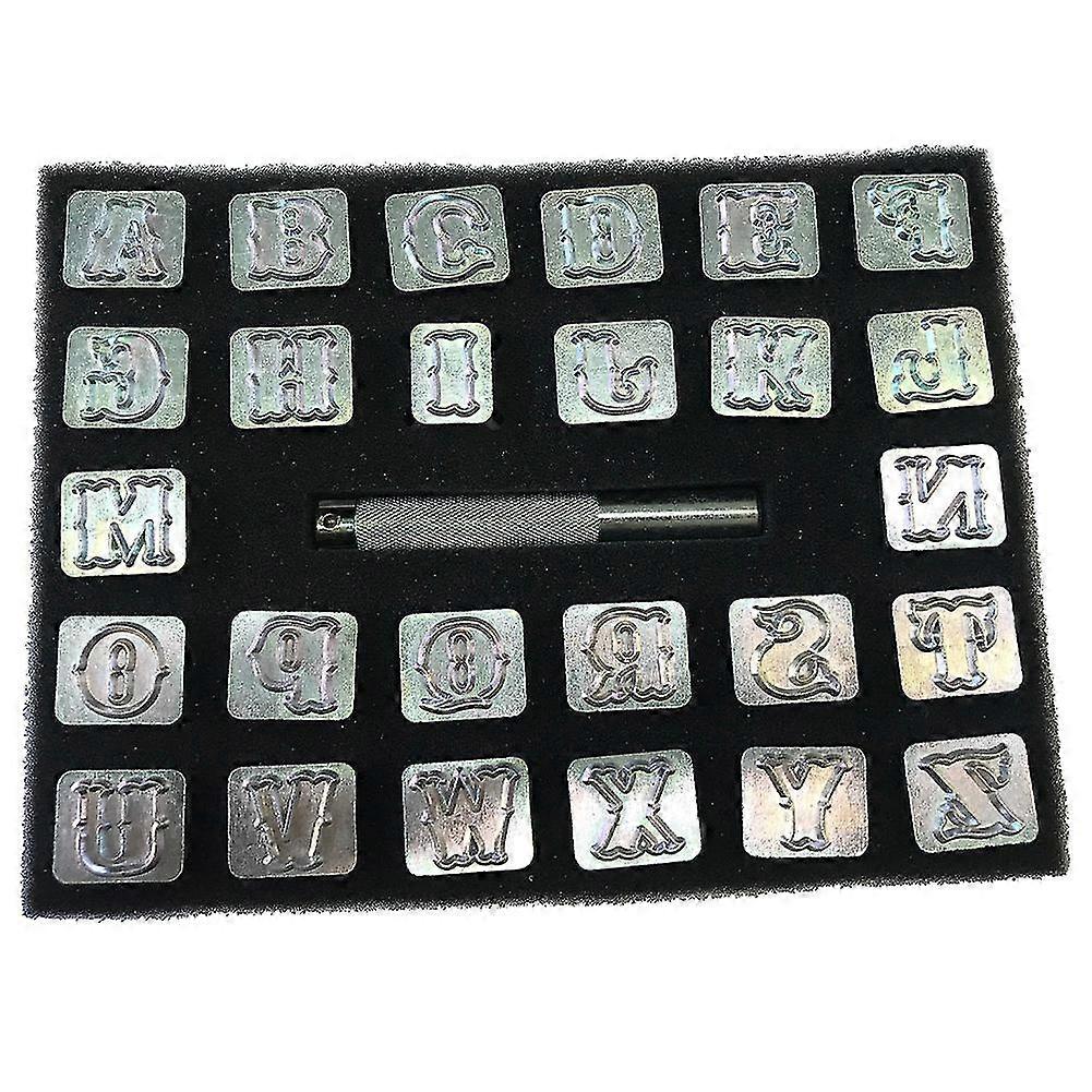 Geschnitztes Leder Kunstbuchstaben Set Alphabet Stempel