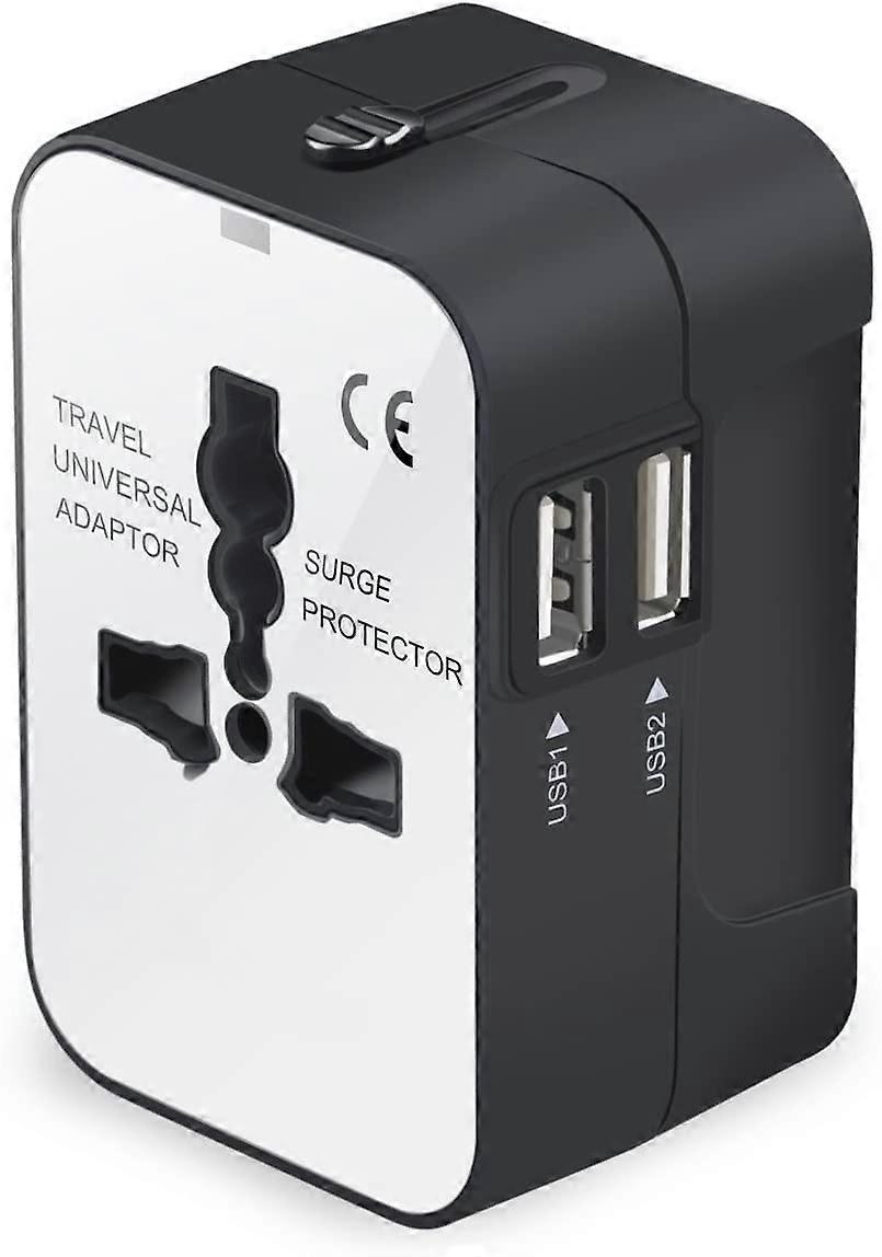 Προσαρμογέας ταξιδιού, Universal International All-in-One Worldwide Travel Adaptor Wall Charger AC Power Plug Adapter Charger με διπλή θύρα USB για USA UK E