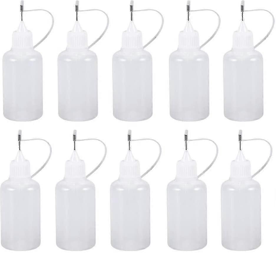 10 st plastflaskor med munstycken, precisionsapplikator, pressflaskor för limfärg, 20 ml