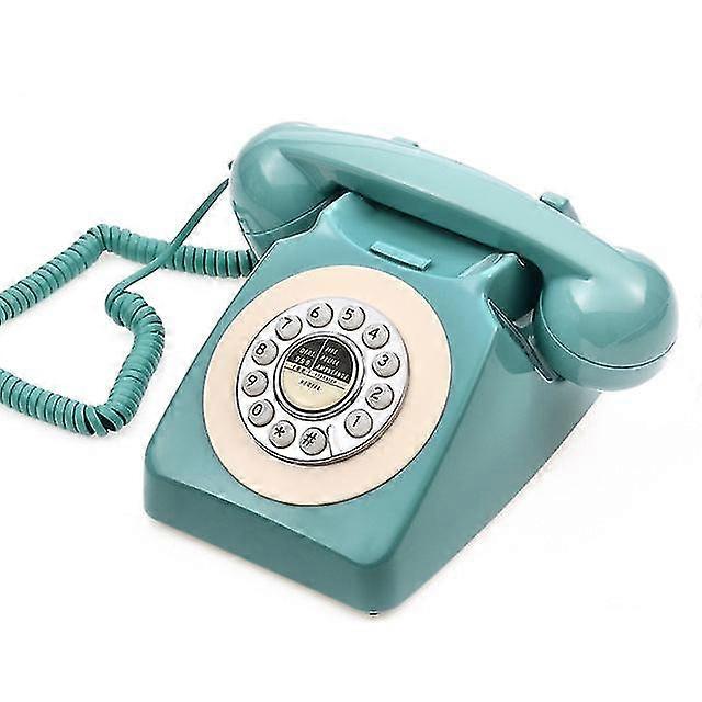 Teléfono Fijo Retro Europeo Verde Pastel – Marcación Con Botones Grandes Y Memoria De Números