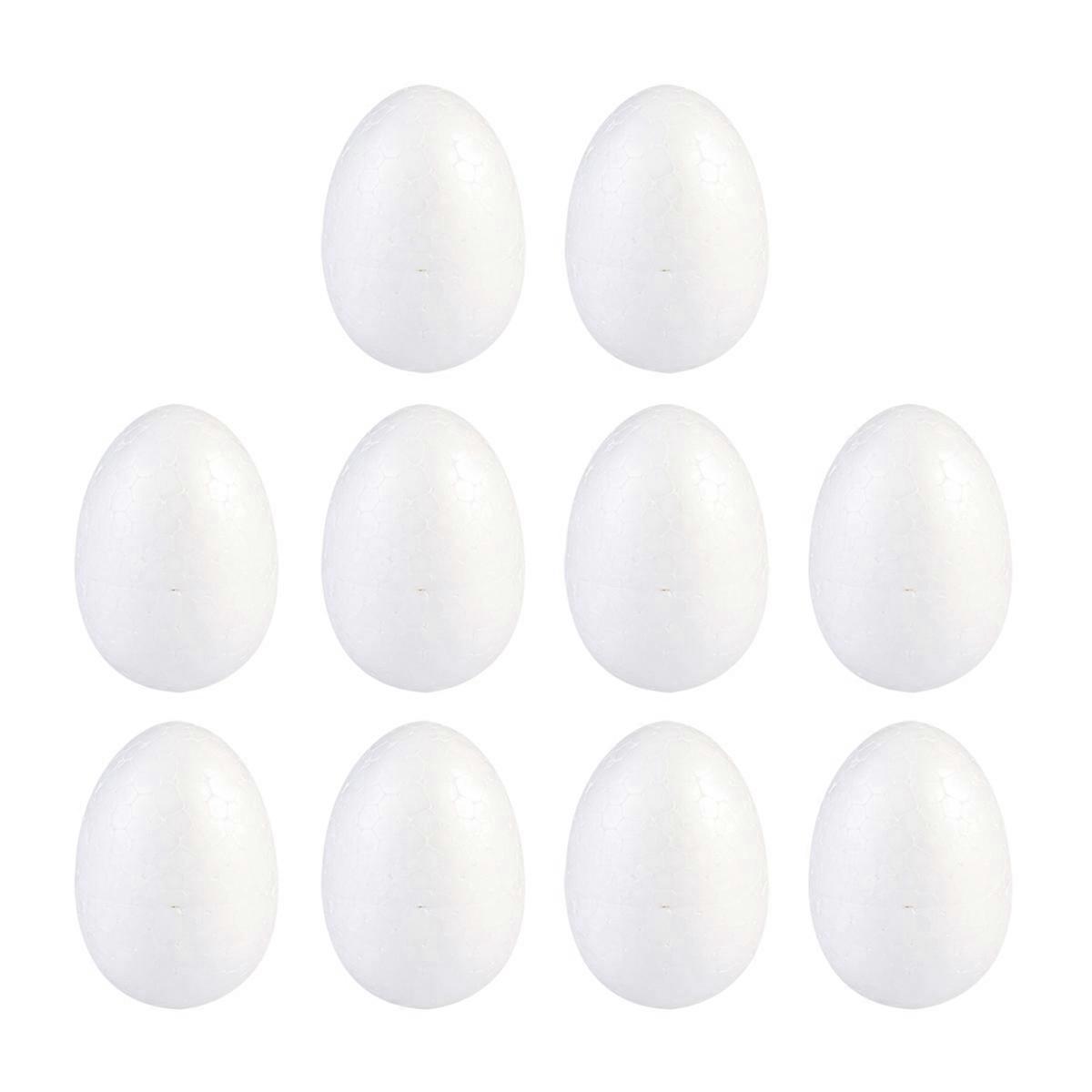 10pcs Painting Egg DIY Easter Decor Solid Egg for Kid Festival Craft (White, 8cm)