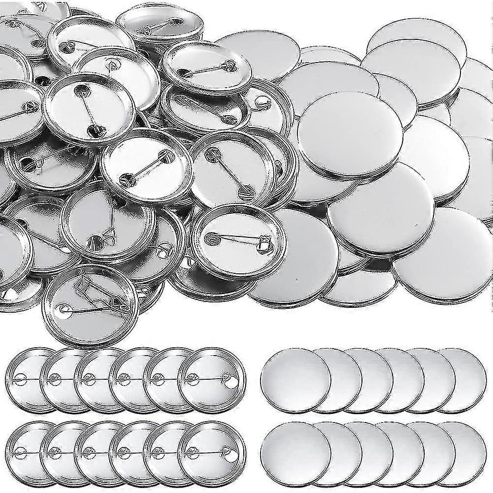 100pcs Button Supplies, Button Parts, Metal Button Pin Badge Kit For Button Maker Machine, Including Metal Shells, Back Cover And Clear Film 25mm U