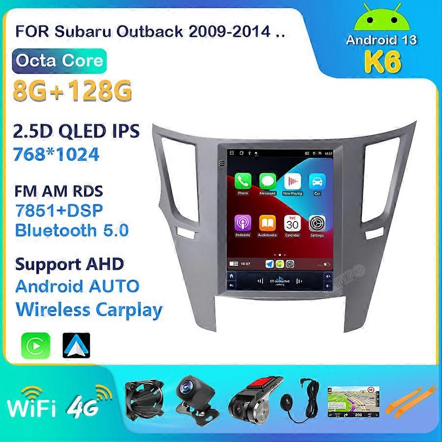 Android 13.0 Car Radio For Subaru Outback 2010-2014 Carplay Navi Stereo DSP WIFI Multimedia Radio Player OBD FM 10.4''