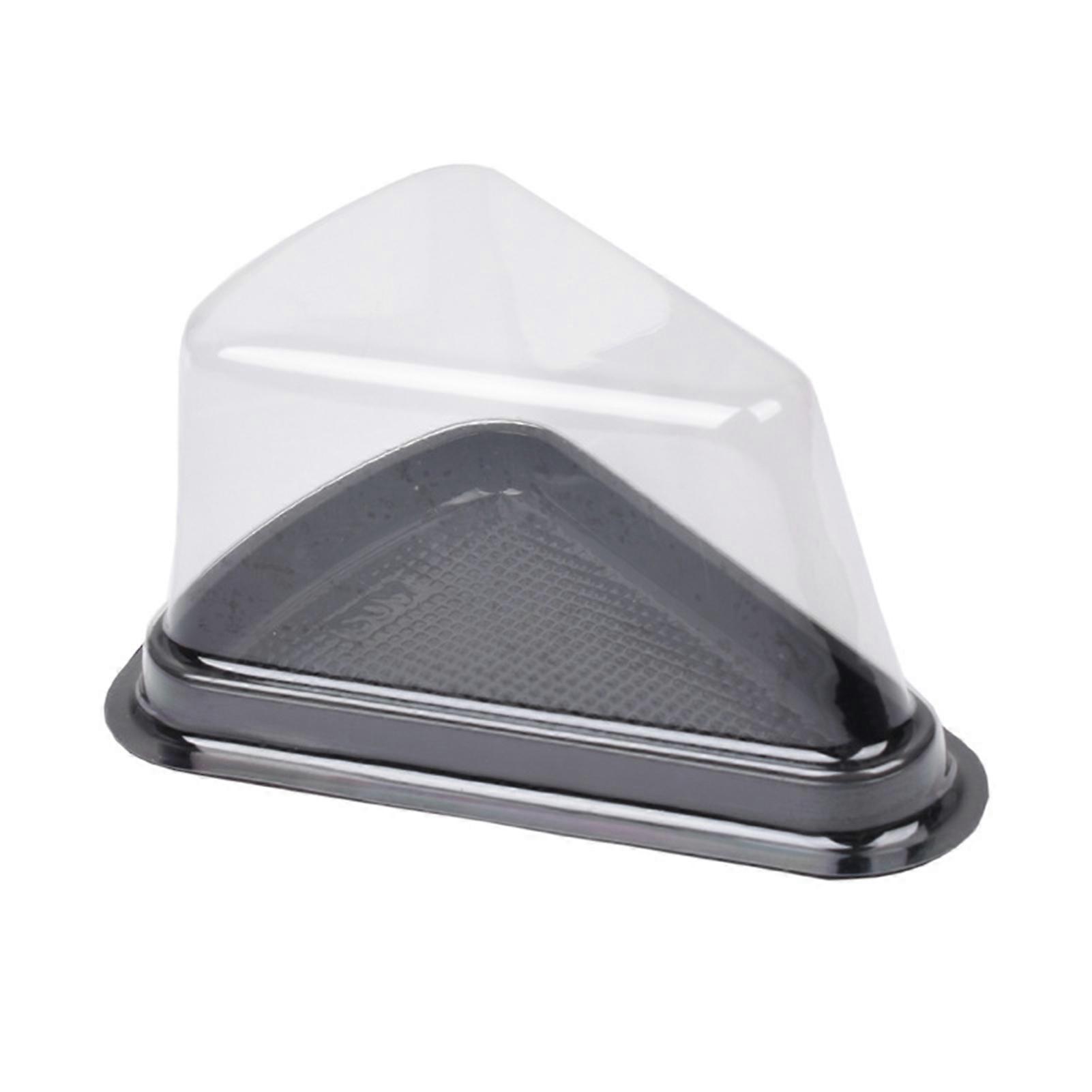 50Pcs Disposable Cake Box Anti-slip Texture Transparent Lid Waterproof Oilproof Multi-use Baking Accessories PET Moon Cake Tray Triangular Mousse Cake