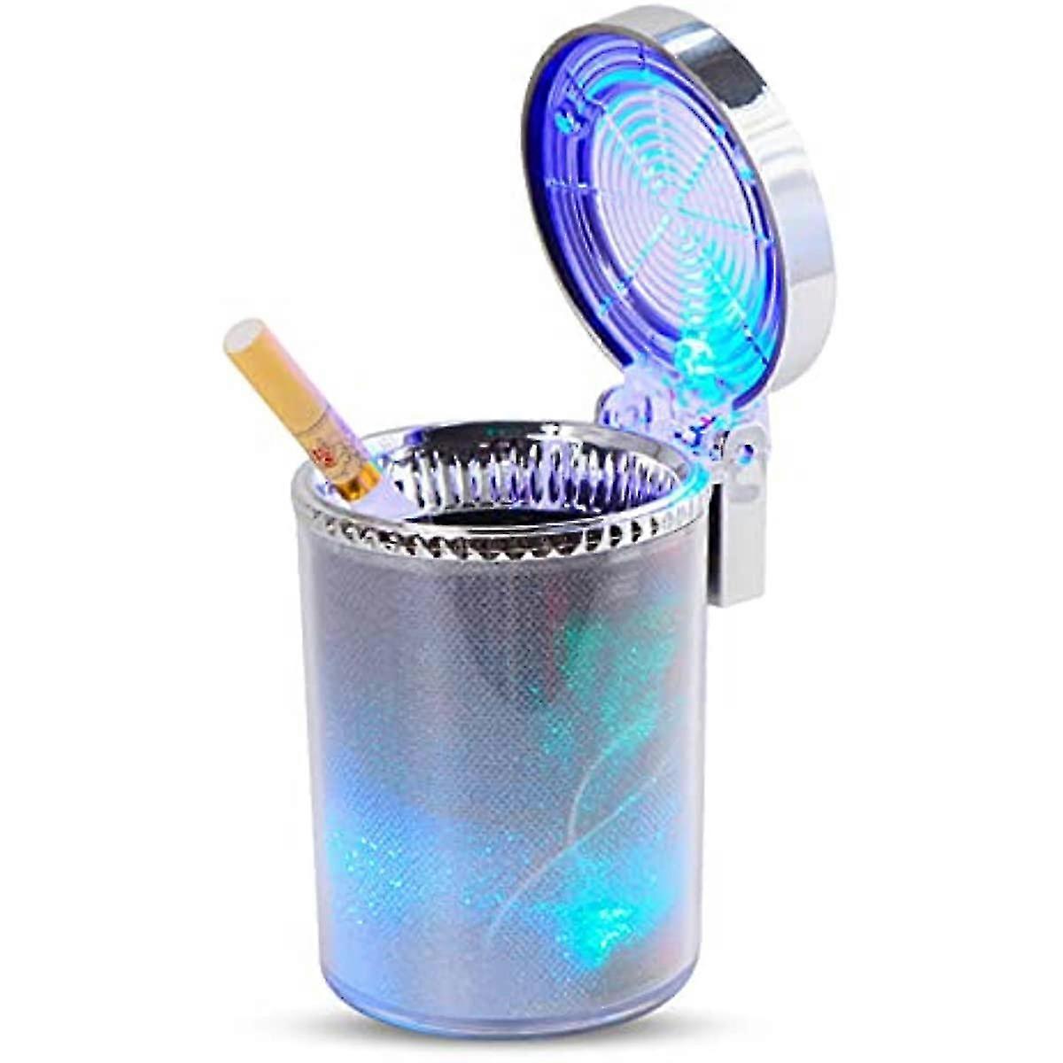 Ashtray, Ashtray With Lid Smell Proof, Colorful Lighting Creative Ashtray With Led Light And Detachable Stand, Portable Self-extinguishing Ashtray Wit