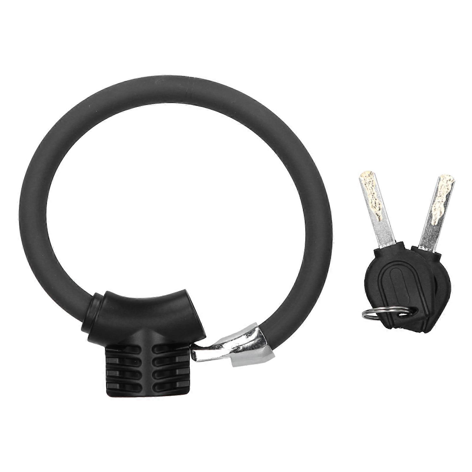 Mini Bicycle Ring Lock AntiTheft Bike Cable Lock Reflective Zinc Alloy Bicycle Accessory(Matte Black )