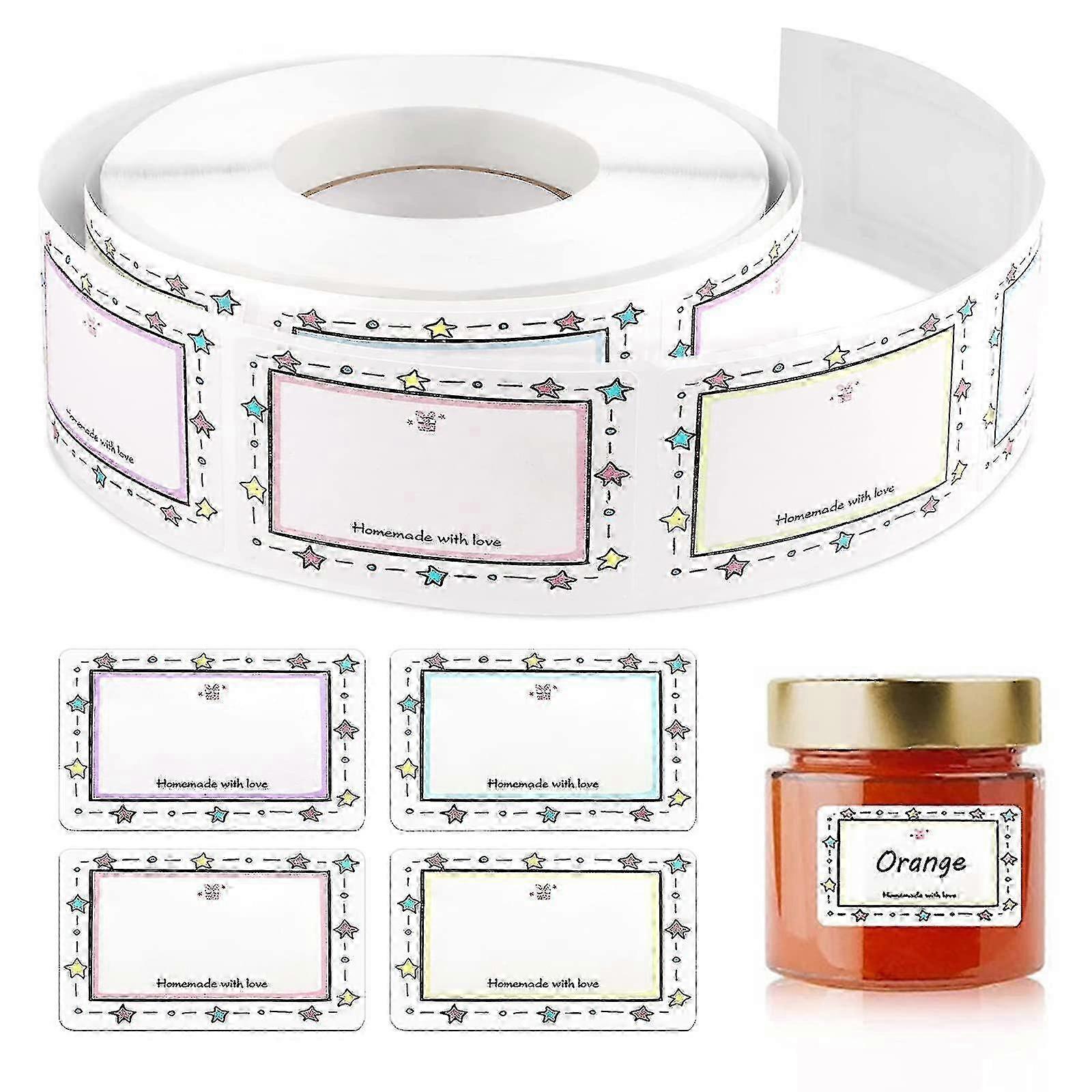 1 Roll/500 Pcs Labels For Jars, Food Freezer Labels Self Adhesive Jam Jar Labels_B