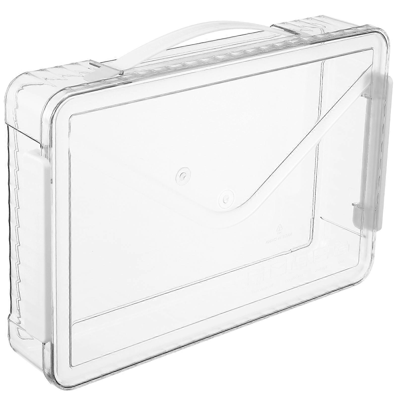 Transparent File Box Document Case Plastic File Box Storage Case Organizer Magazine Storage Box With Handle