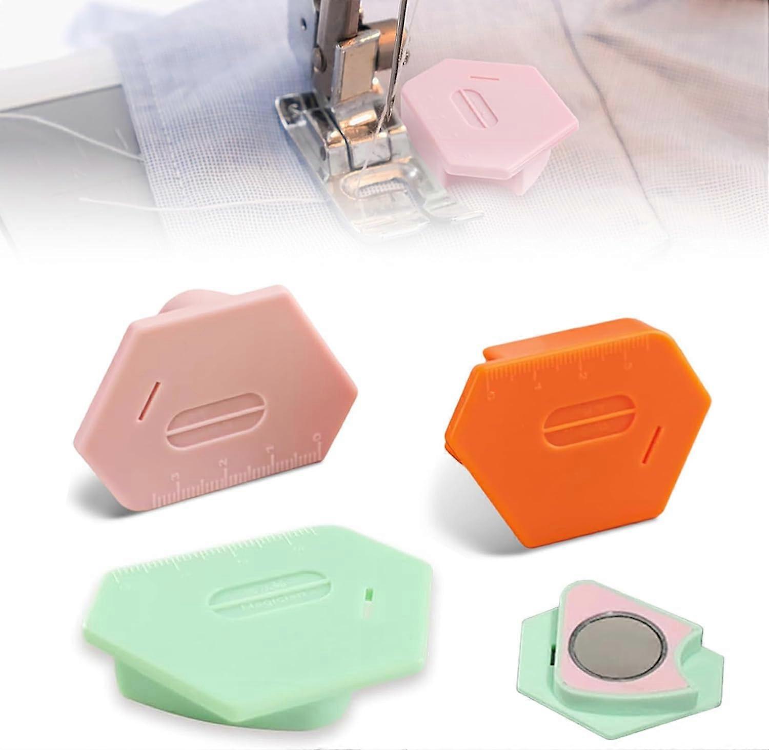 Magnetic Seam Guide for Sewing Machine, Multifunctional Polygonal Hemmer Guide with Scale, Universal Sewing Accessory Supplies for Magnet Making Machi