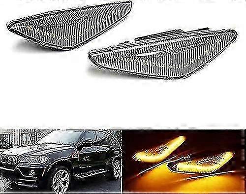 2x Clear Lens Side Indicator Amber Led Marker Repeater Light For F25 X3 E70 X5 E71 E72 X6 g20242324617