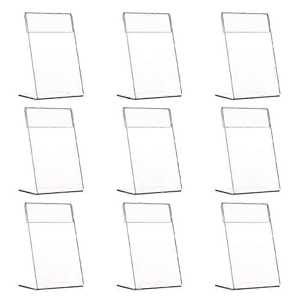 9Pcs Acrylic Display Stand L-shape Slanted Sign Holders Desktop Paper Menu Holder