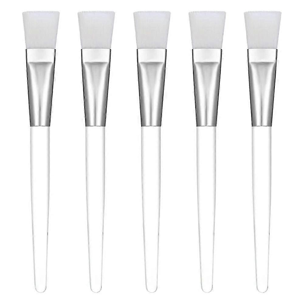 Facial Mask Brush Makeup Brushes Cosmetic Tools With Clear Plastic Handle, 5 Pack