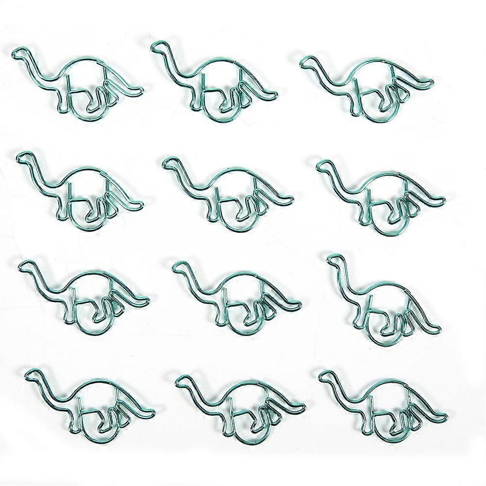 12 Pcs Dinosaur Shaped Paper Clips Coated Multi-Function Clips