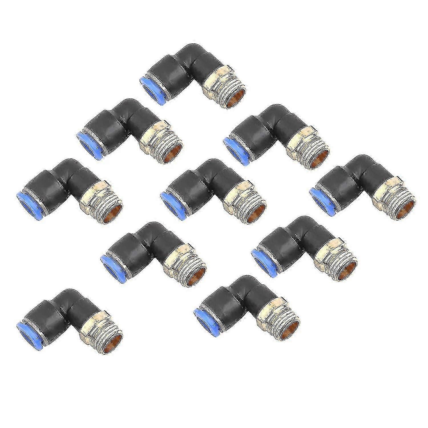 Pneumatic Quick Coupler, 10 Pcs Pneumatic Quick Coupler Adapter Elbow Quick Coupling Pneumatic 8 Mm Diameter Thread G1/4, suitable for Quick Connectio