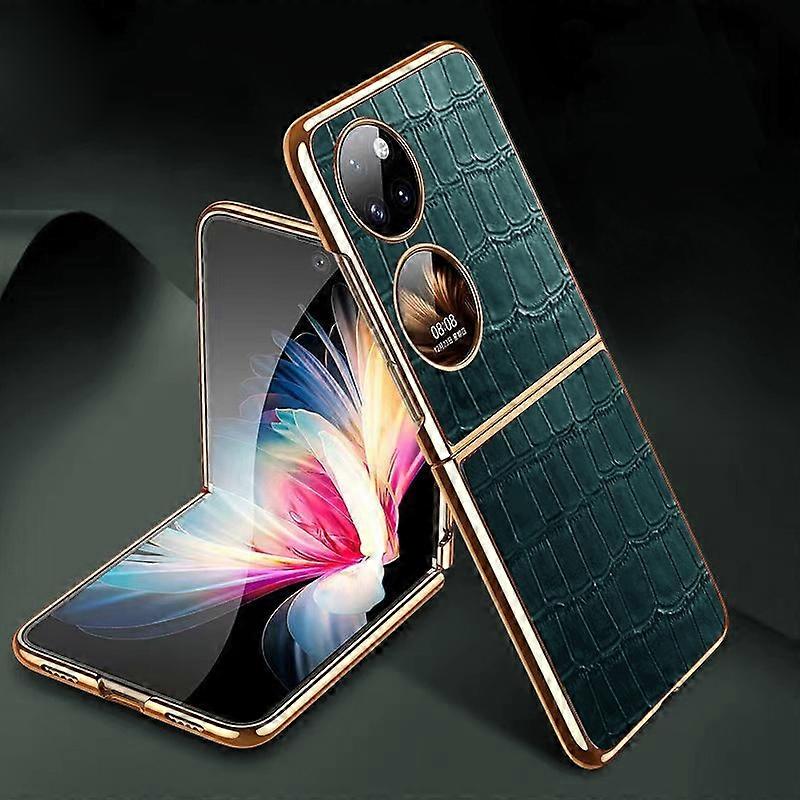 For Huawei P50 Pocket Leather Crocodile Texture Folding Phone Case