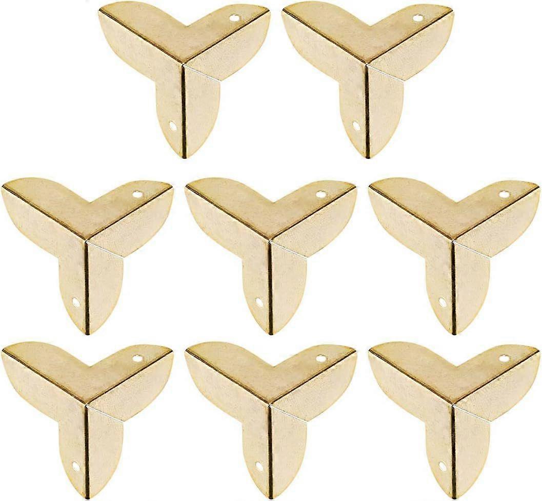8pcs Corner Protection Table Furniture Frame Book Album Protector Box Suitcase Vintage Triangle Gold