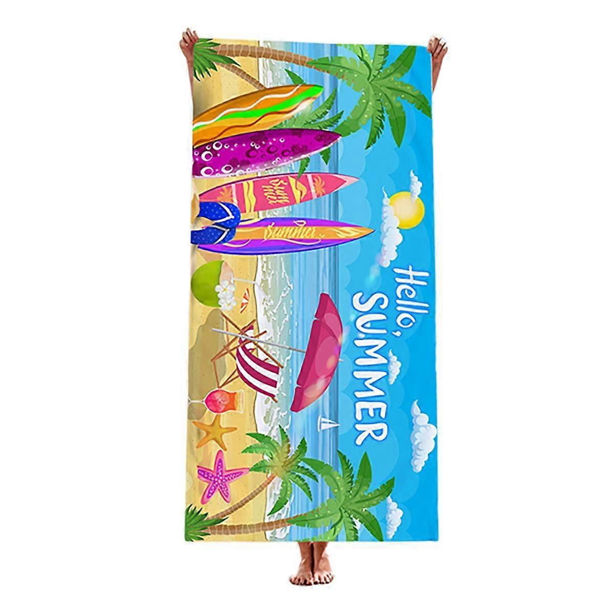 Microfiber Bath Towel Double Faced Fleece Quick Dry Towel Printed Beach Towel Swimming Towel, 28x59 Inch Travel Mat, Picnic Mat