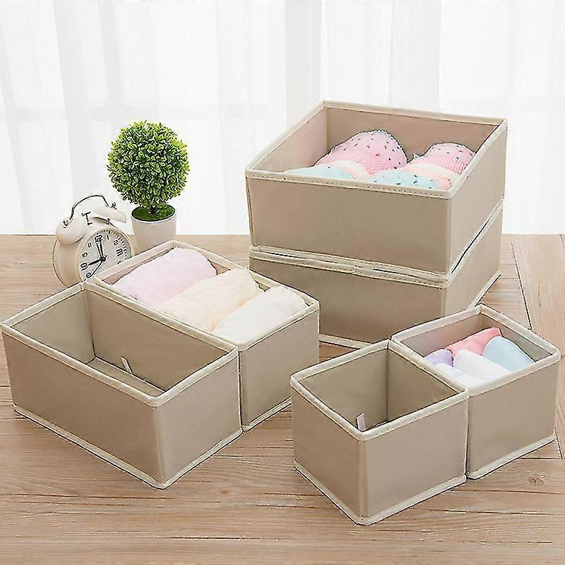 1pc Drawer Organisers (set Of 6), Fabric Wardrobe Organiser For Cupboard, Drawer Insert, Closet Dividers Foldable Storage Bins Box