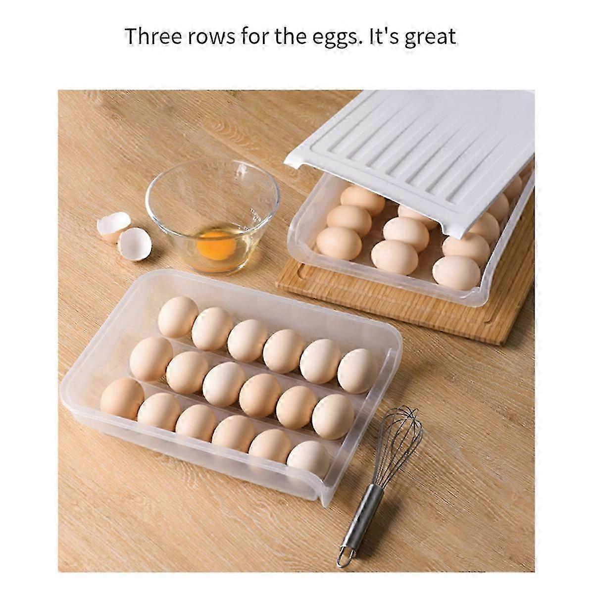 Egg Box Transparent Egg Dispenser Refrigerator Crisper Egg Basket Storage Container Kitchen Storage Box