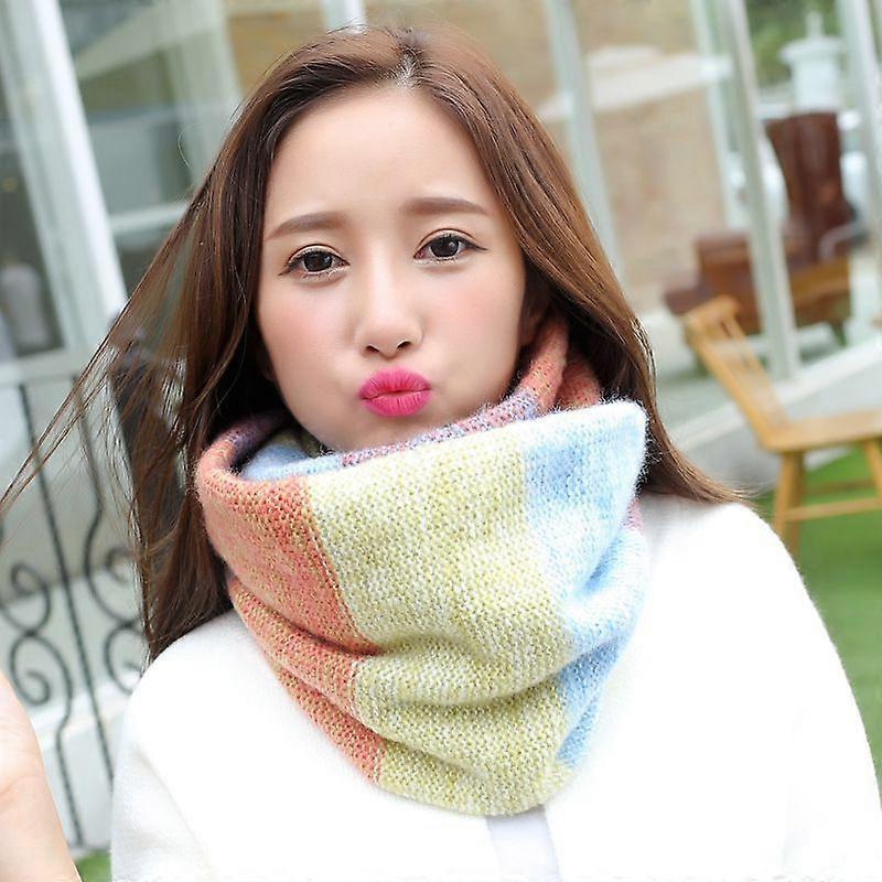 Femmes Coloré Cou Écharpe Hiver Tricoté Boucle Infini Écharpe Chaud Wrap Col Type 3