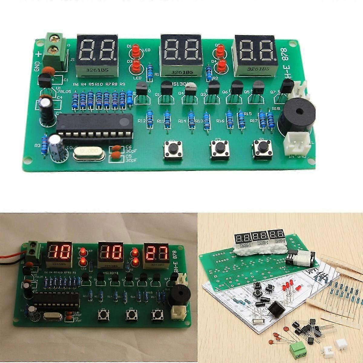 10Pcs 5v-12v At89c2051 Multifunction Six Digital Led Diy Electronic Clock Kit